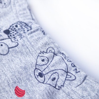 Pajkice smyk TISK Outlast® - siva melirana živalski motiv