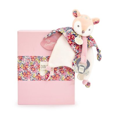 Doudou Zestaw prezentowy Zabawka z uchwytem na smoczek Jelonek Boh'aime 20 cm