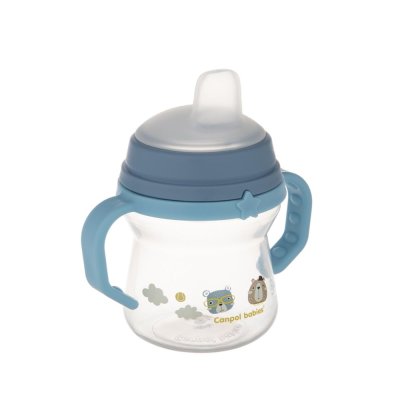 CANPOL BABIES Kubek silikonowy do picia FirstCup Bonjour Paris 150ml niebieski