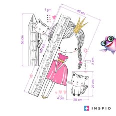 Стикери за детската стая - Принцеса с котка - детски метър INSPIO
