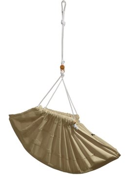 Hängesessel Hängesessel beige meliert HOJDAVAK MAXIMUS OUT mit Kissen, Holz Indoor, Seil weiß