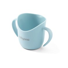 BABYONO Mok ergonomisch met handvatten 120 ml lichtblauw 6m+