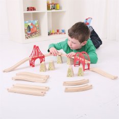 Bigjigs Rail Träjärnväg Bro Set 18 delar