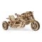 Ugears Drewniane Puzzle Mechaniczne 3D UGR-10 Motocykl (scrambler) z wózkiem