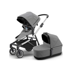THULE Kombinerad barnvagn Slank gråmelerad