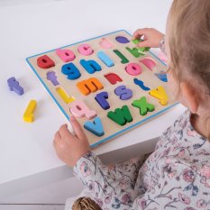 Bigjigs Baby Puzzle din lemn Alfabet litere mici