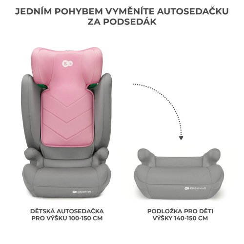 KINDERKRAFT Autosjedalica i-Spark i-Size 100-150 cm Pink