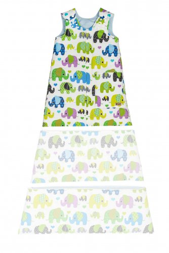 Monkey Mum® Adjustable Winter Sleeping Bag 0 - 4 years - Main Piece - Elephants