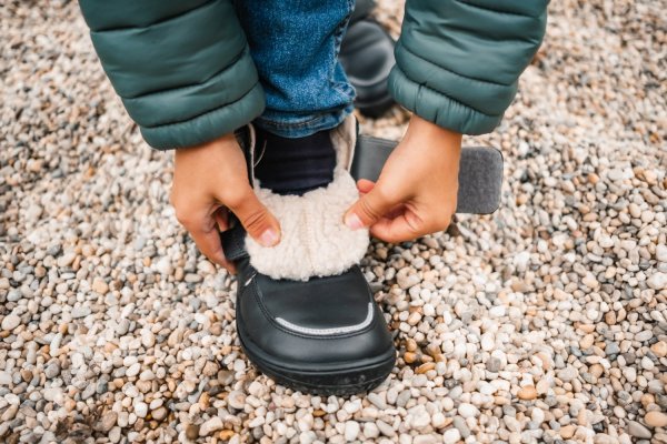 Be Lenka Children's winter barefoot shoes Panda 2.0 - All Black