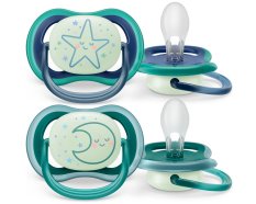 Philips AVENT Ultra Air Nachtschnuller 6-18m Junge, 2 Stk