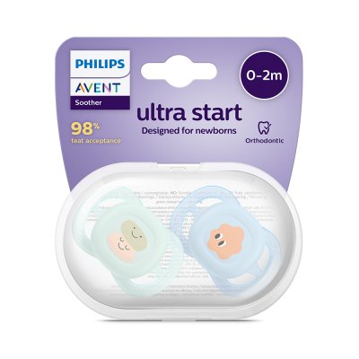 Philips AVENT Smoczek Ultrastart obrazek 0-2m chłopiec, 2 szt.