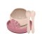 PETITE&MARS Conjunto de jantar silicone TAKE&MATCH 4 pcs Desert Sand - Dusty Rose 6m+