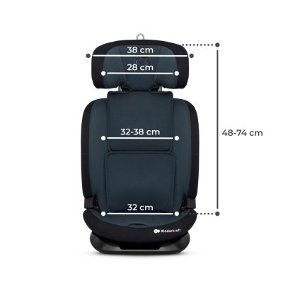 KINDERKRAFT Bilbarnstol Oneto3 i-Size 76-150cm + Isofix Grafitsvart