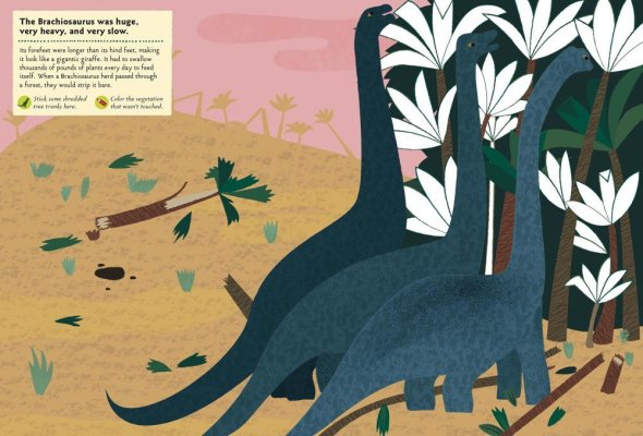 Chronicle Books Książka z naklejkami - Dinozaury