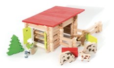 Jeujura Jeu de construction en bois 100 pièces Ranch Country