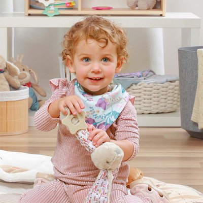 BABYONO Bavetă din bumbac Floral 2buc, 0m+