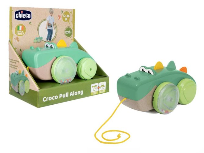 CHICCO Brinquedo de puxar Crocodilo Eco+ 12m+
