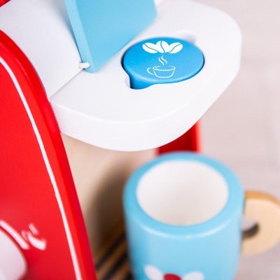 Bigjigs Toys Macchina da caffè in legno rossa