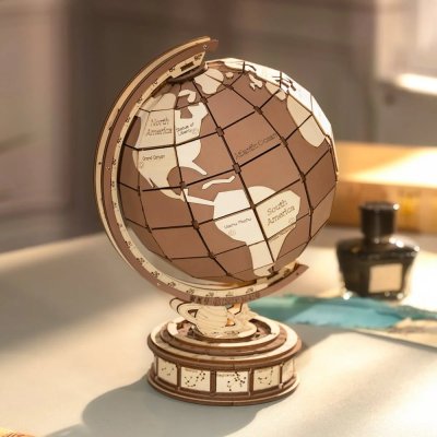 RoboTime 3D Holzpuzzle Globus und Wunder der Welt