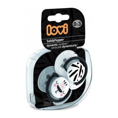 LOVI Silikon-Schnuller dynamisch Salt&Pepper 0-3m 2 Stk