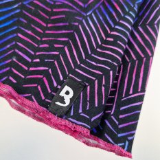 Spódnica kołowa - fioletowo-czarny wzór