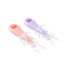 BABYONO Silicone spoons - girls 2 pcs, 6m+