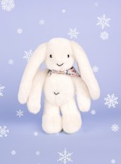 Doudou Plyschkanin med halsduk vit 35 cm