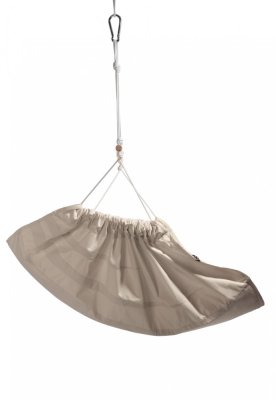 Hängesessel cremefarben HOJDAVAK MAXI mit Kissen, Seil weiß - Indoor Stoff