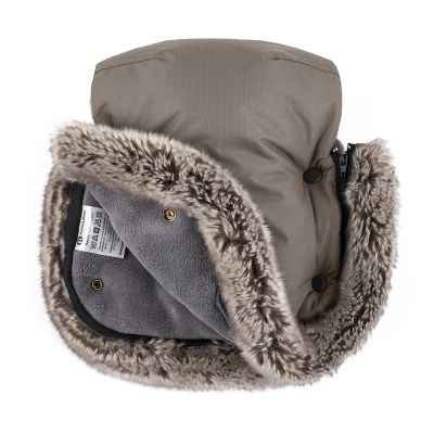 PETITE&MARS Set zimní fusak Comfy 4v1 + rukavice na kočárek Furry Mocha Mousse