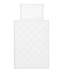 KLUPS Påslakan + kudde för spjälsäng året runt Lux vit 135 x 100 + 60x40 cm