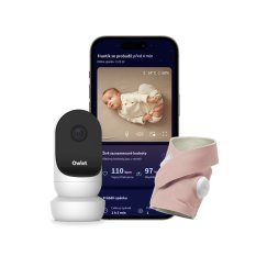 OWLET Smart Sock Dream Sock - mattrosa och kamera Owlet Cam 2 - vit