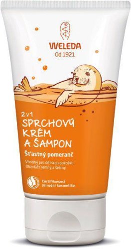 WELEDA 2 in 1 Shower cream and shampoo, Happy orange 150 ml