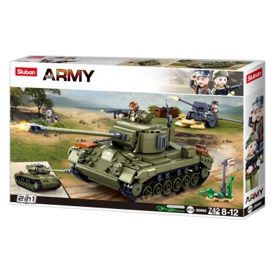 Sluban Army N38-B0860 Mittlerer Panzer 2in1 und Flugabwehrkanone