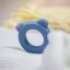 PETITE&MARS Silicone teether with rattle Beary Petrol Blue 0m+