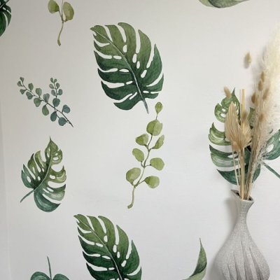 RoomMates Adesivi Murali Giganti Con Foglie Tropicali - 9 Pezzi Per Decorare Pareti