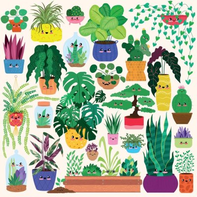 Puzzle Mudpuppy Plantas Felizes 500 peças