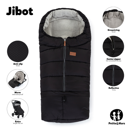 Komplet zimske vreče PETITE&MARS Jibot 3v1 + rokavice za voziček Jasie Dusty Pink