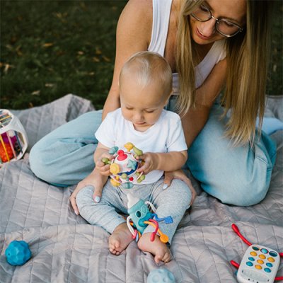 BABYONO Zabawka sensoryczna z gryzakiem Star ball 0m+