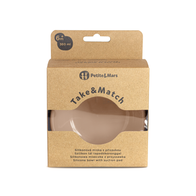 PETITE&MARS Ciotola in silicone con ventosa TAKE&MATCH Desert Sand 6m+