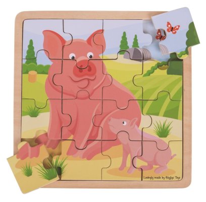 Puzzle Bigjigs Toys - Prosiaczek z prosięciem