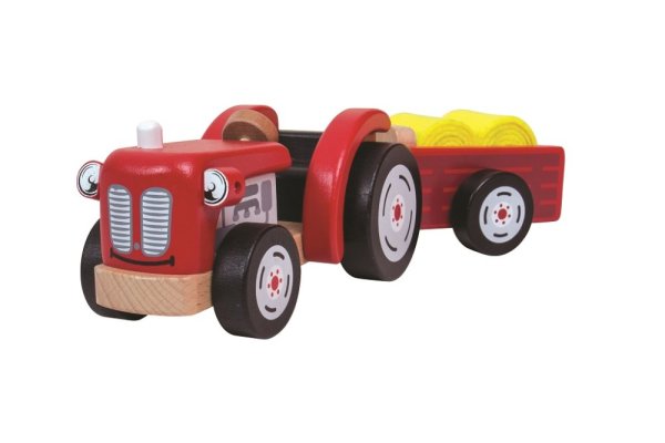 Tidlo Tracteur en bois avec remorque