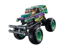 Sluban Power Bricks M38-B1161 Voiture à rétrofriction Bigfoot Green-Purple Speed ​​​​Kixx