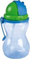 CANPOL BABIES Biberon sport cu paie - albastru 370 ml