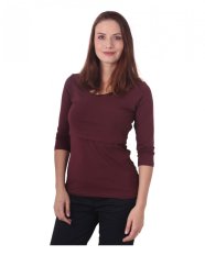 T-shirt d'allaitement Kateřina, manches 3/4, bordeaux