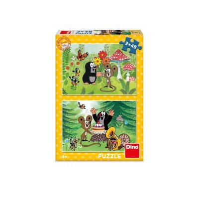 Dino Puzzle Krecik: Uroczystość 2x48 elementów
