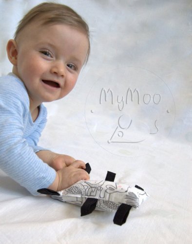 MyMoo Montessori grijpkussen - Bosdiertjes/zwart