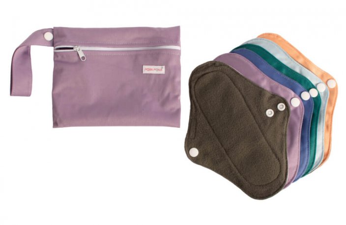 Cloth Menstrual Pads with Snaps - Set 6 pcs - Colour Palette
