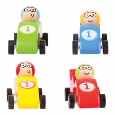 Bigjigs Toys Coche de carreras de madera colorido 1 ud