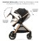 KINDERKRAFT Kombikinderwagen 3in1 Esme Pure Black