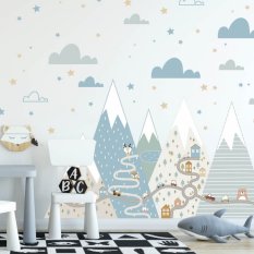 Wall stickers for boys - Hills with a path